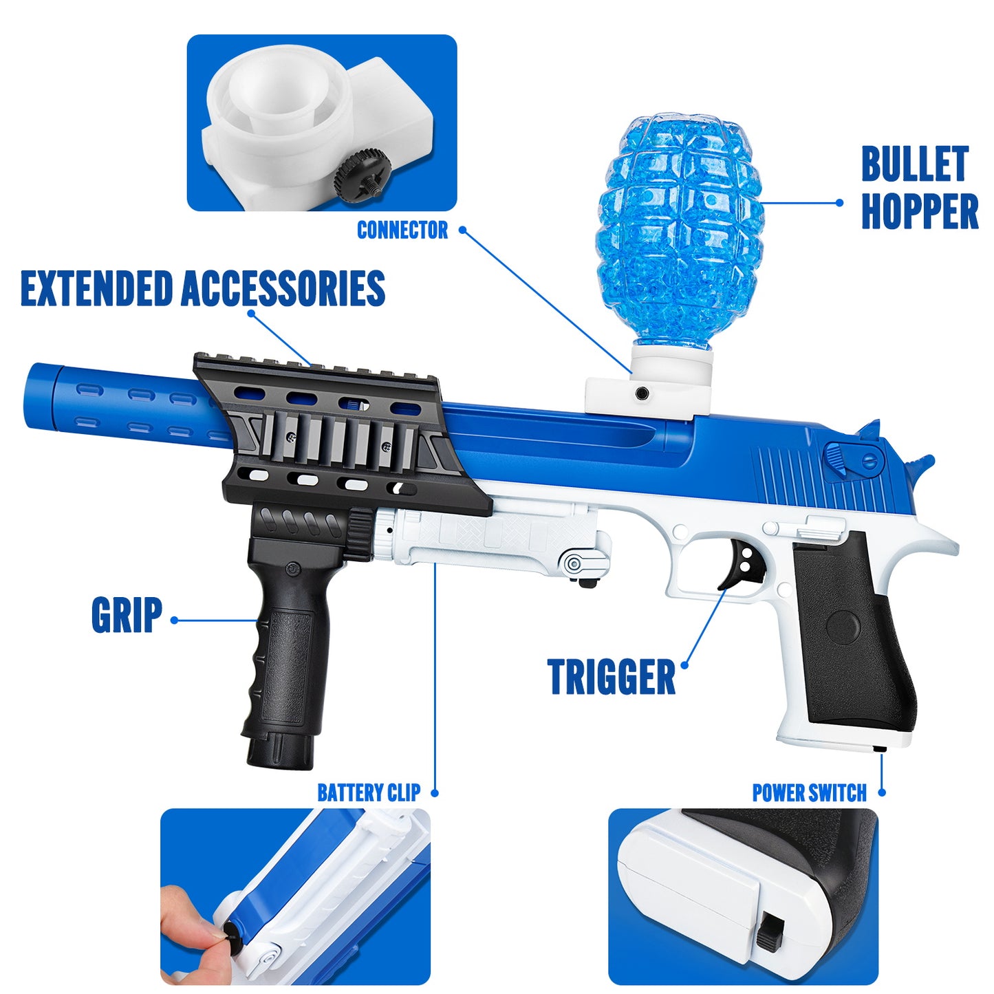Ferventoys™ 2 in 1 Splatter Ball Pistol Safe toys for 15+