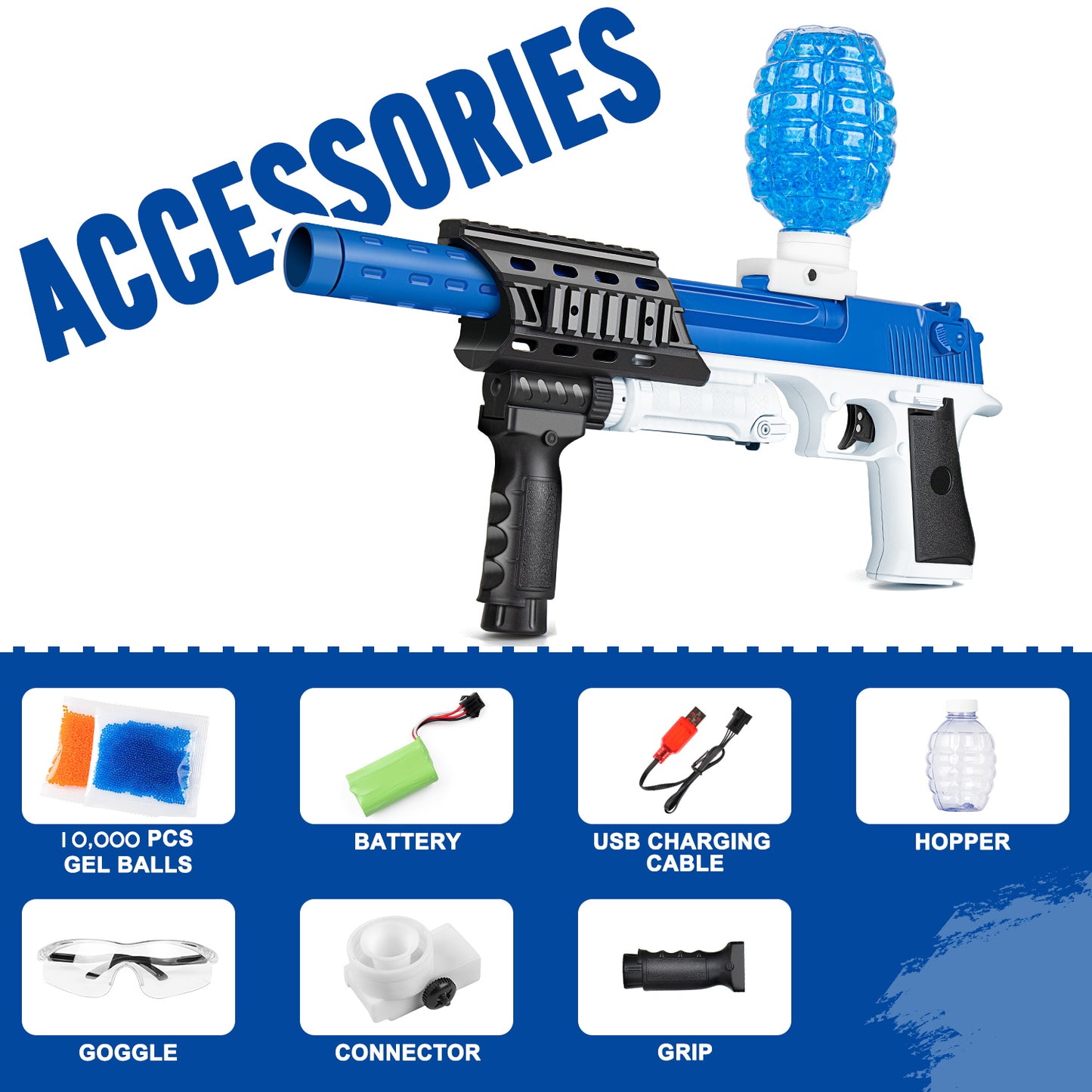 Ferventoys™ 2 in 1 Splatter Ball Pistol Safe toys for 15+