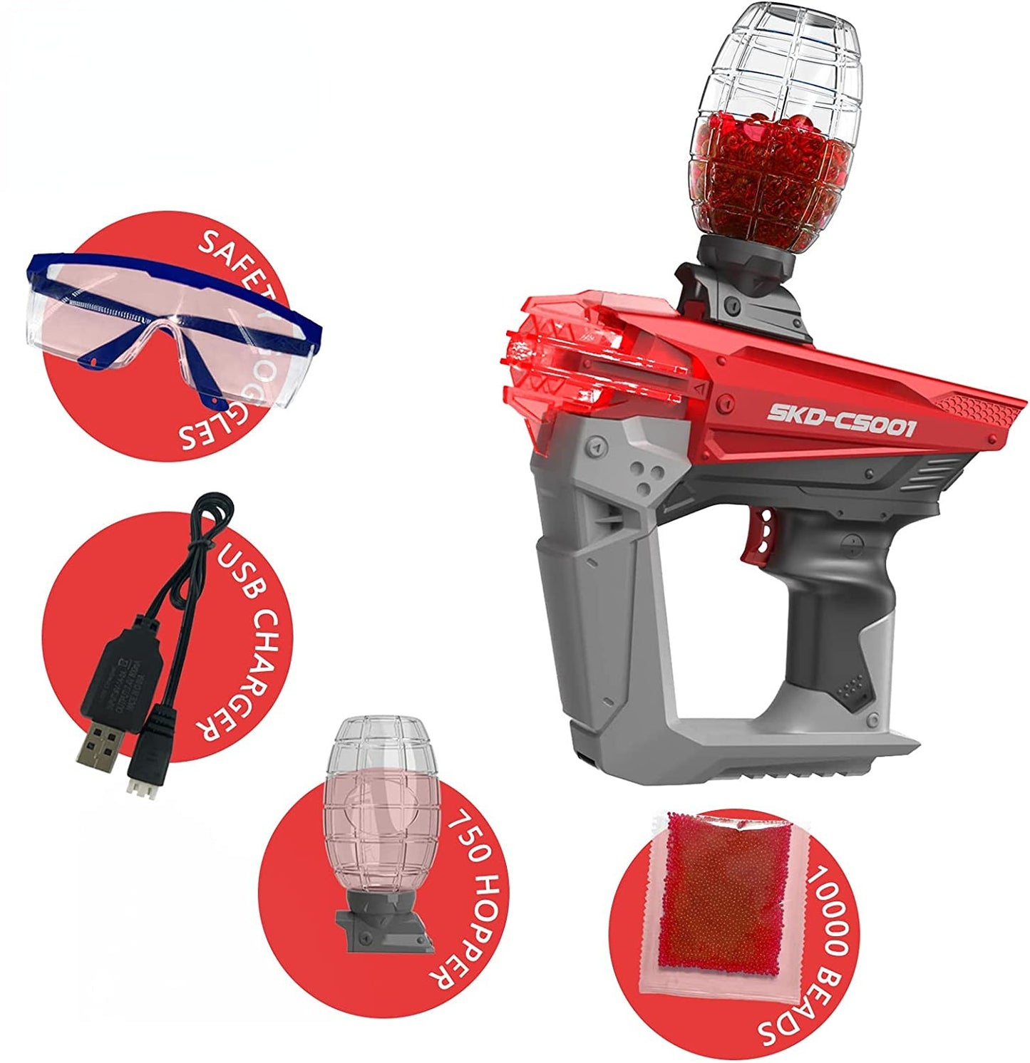Ferventoys SKD Electric Splatter Ball Pistol Safe toys for 15+