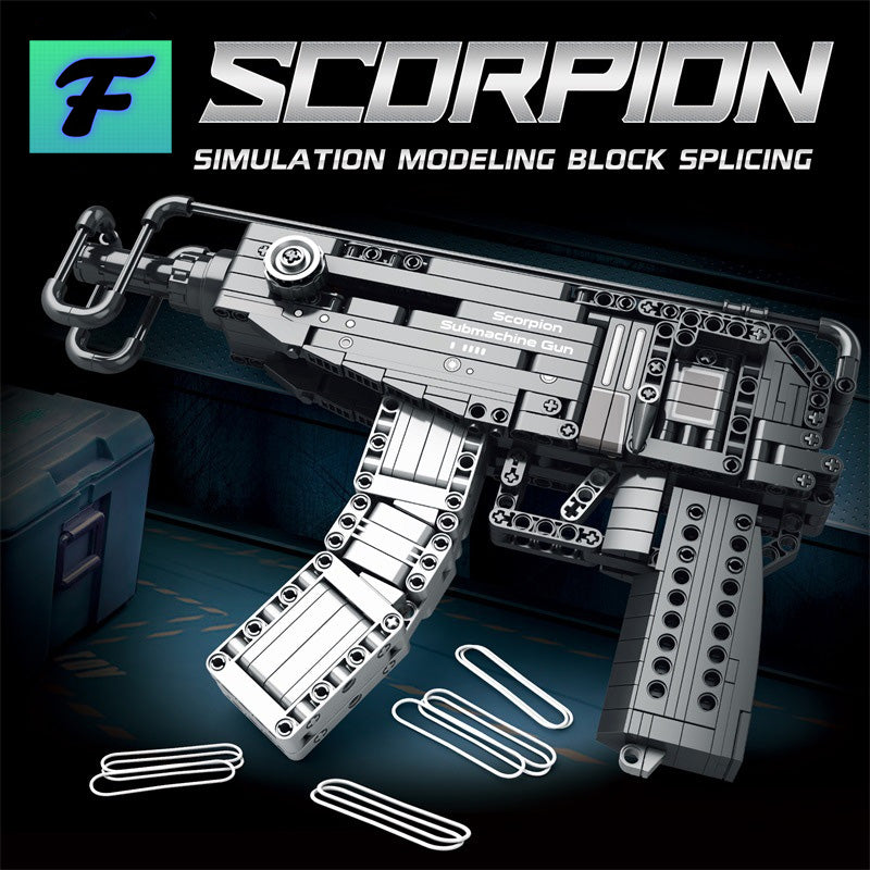 Ferventoys Scorpion Pistol Bricks Gun Safe toys for 18+