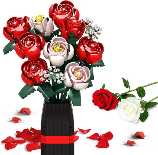 Flower Bouquet Building Set with Vase -761pcs
