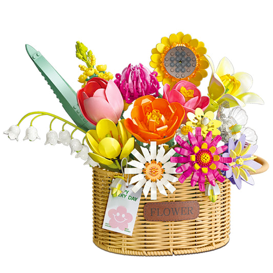 Flower Basket Building Block Kit