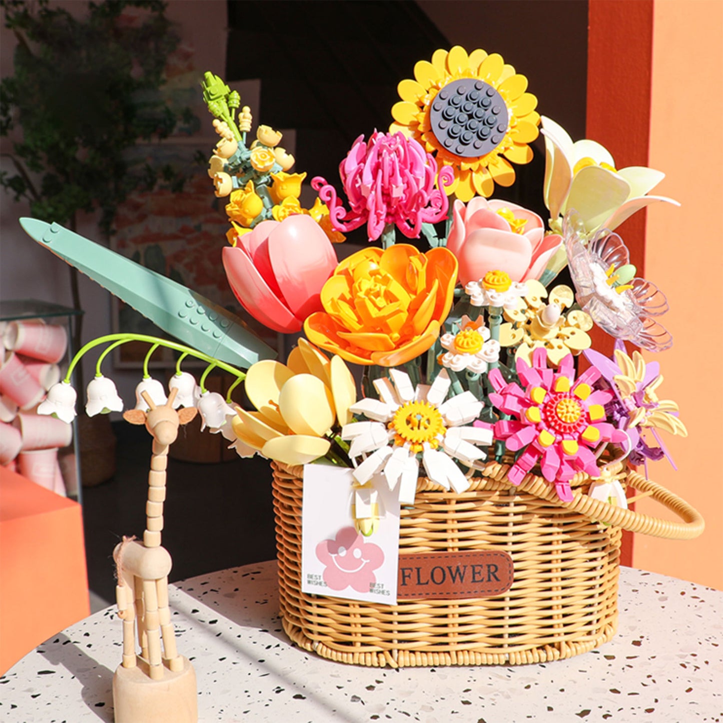 Flower Basket Building Block Kit