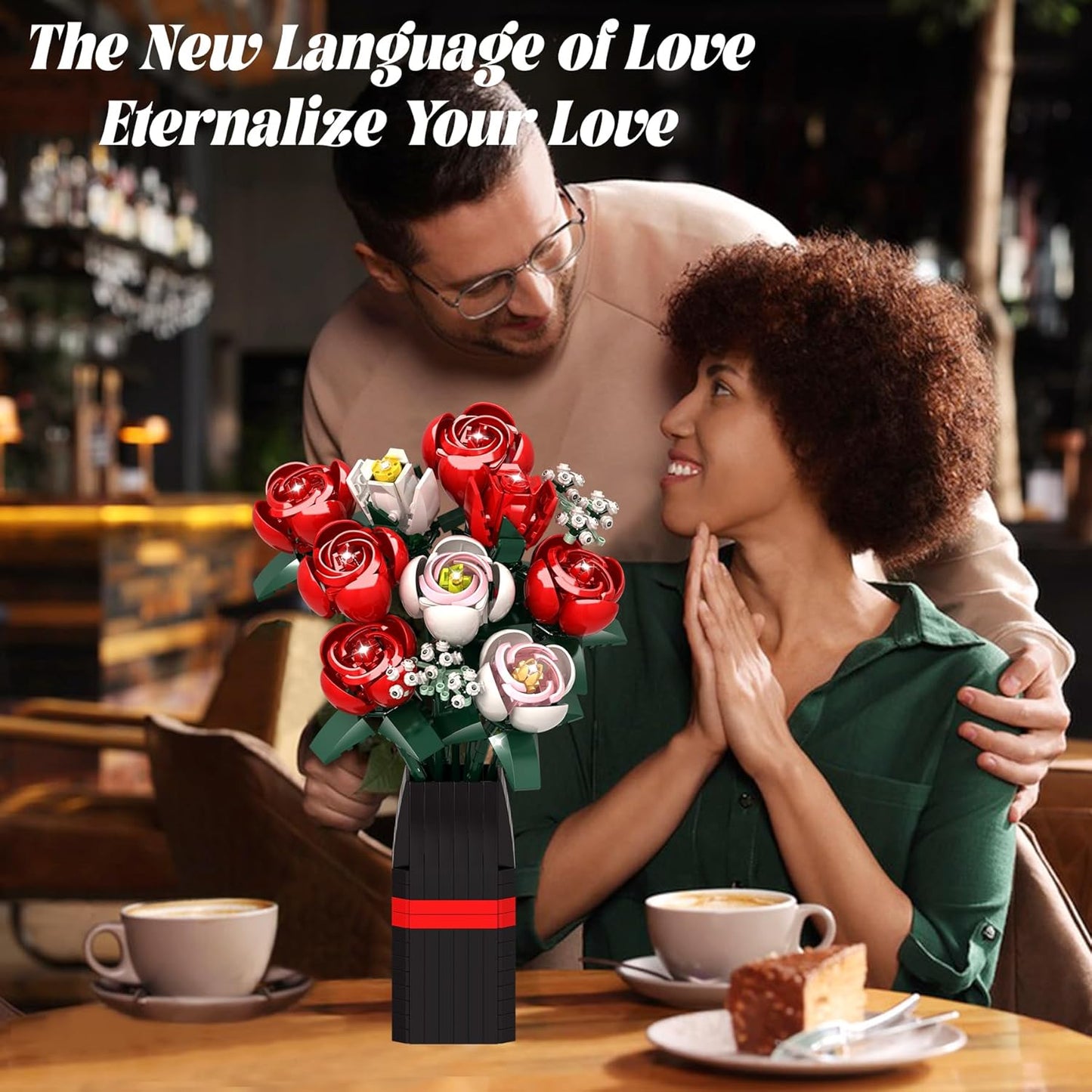 Flower Bouquet Building Set with Vase -761pcs