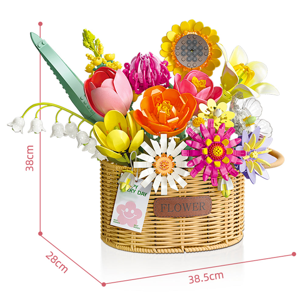 Flower Basket Building Block Kit