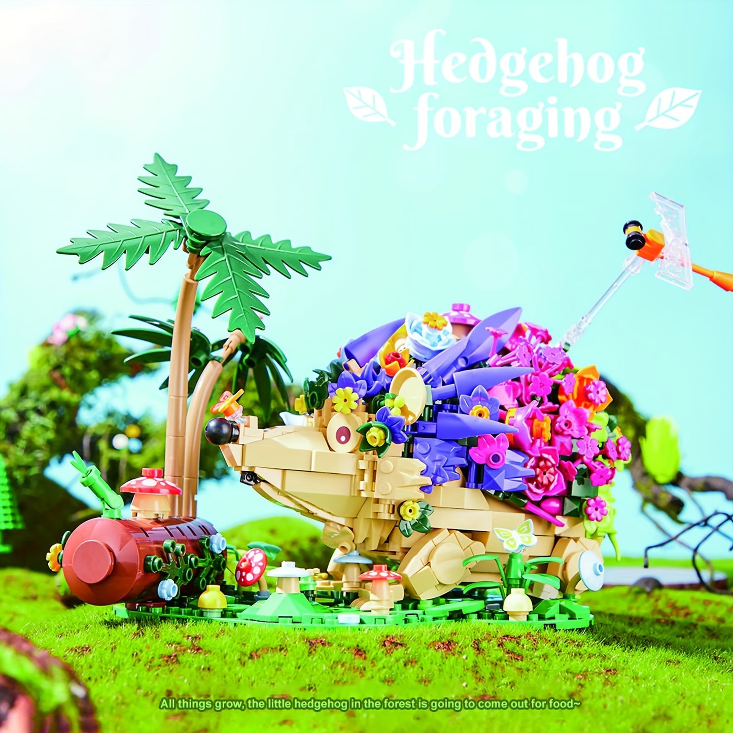 Hedgehog & Flowers Building Kit, 988 Pieces