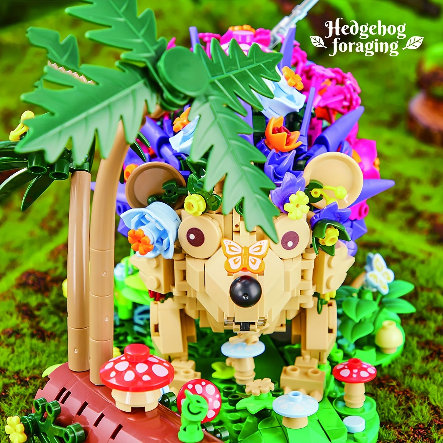Hedgehog & Flowers Building Kit, 988 Pieces