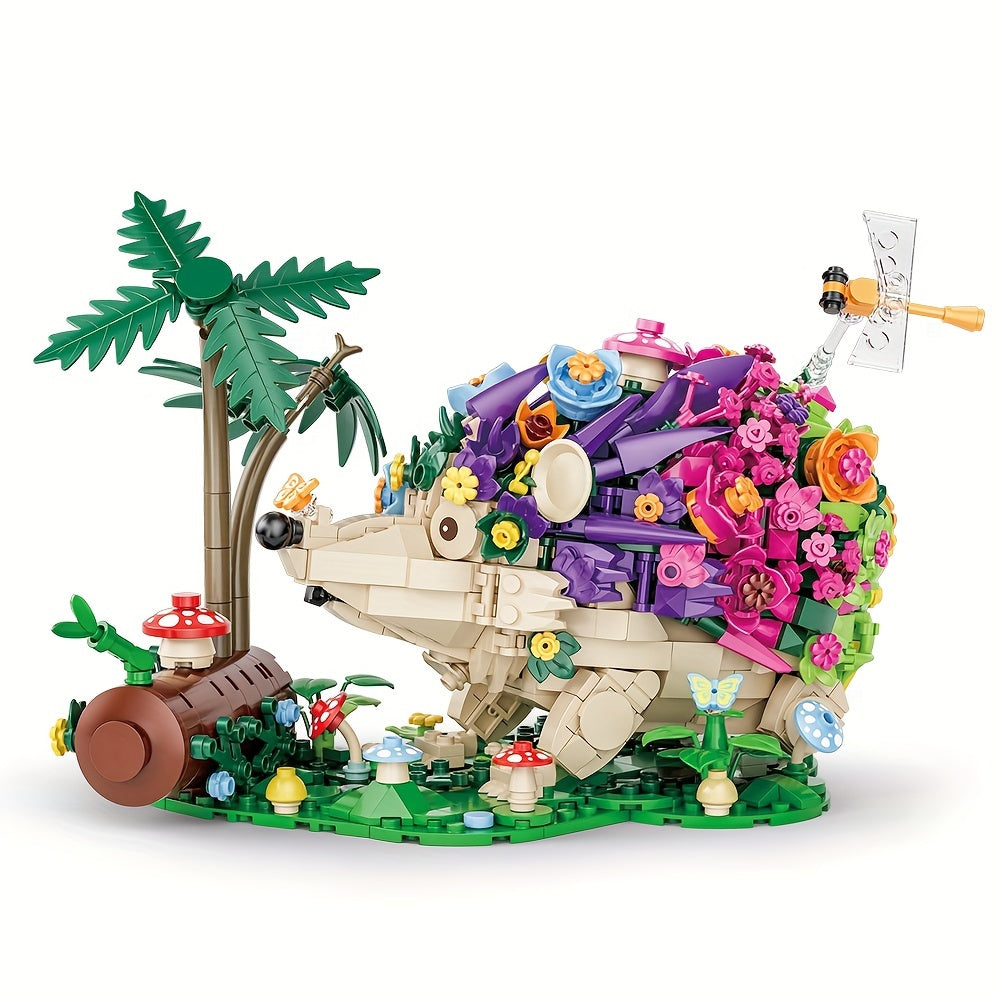 Hedgehog & Flowers Building Kit, 988 Pieces