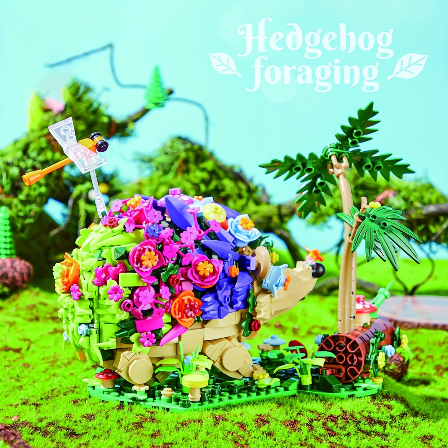 Hedgehog & Flowers Building Kit, 988 Pieces