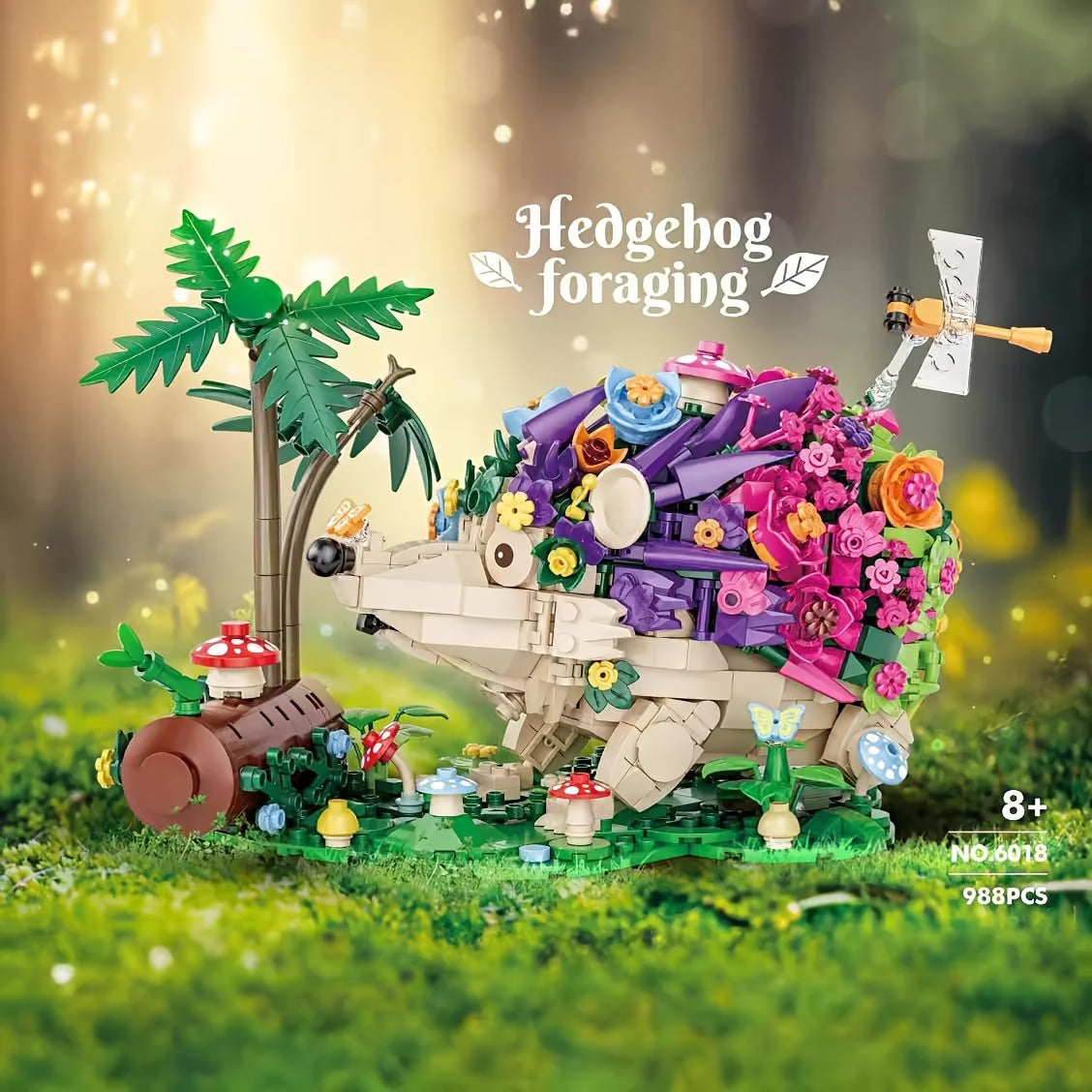 Hedgehog & Flowers Building Kit, 988 Pieces