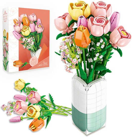 Flowers Bouquet Building Set with Vase -1011pcs