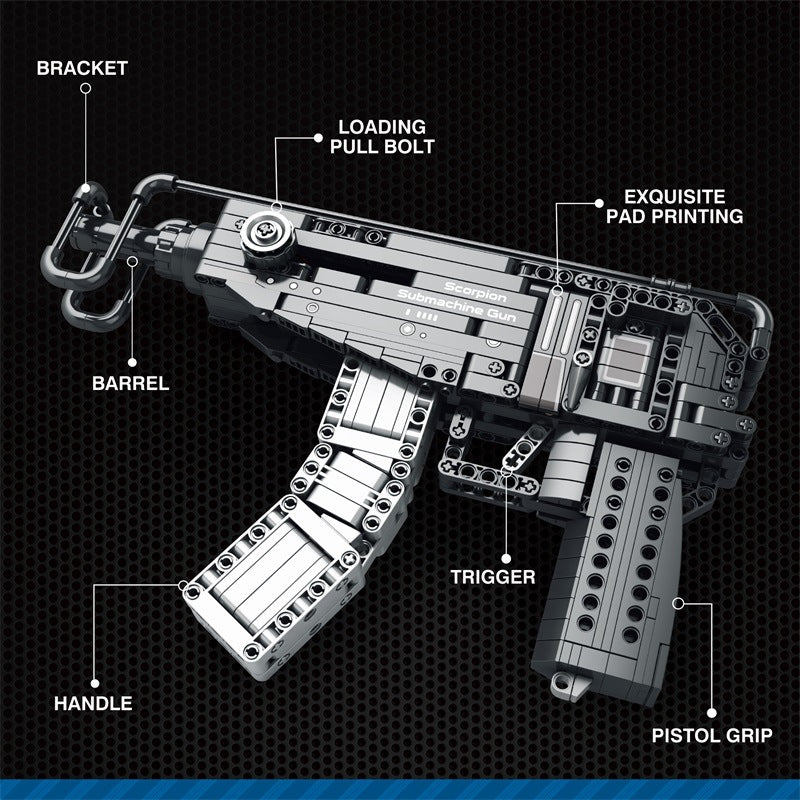 Ferventoys Scorpion Pistol Bricks Gun Safe toys for 18+