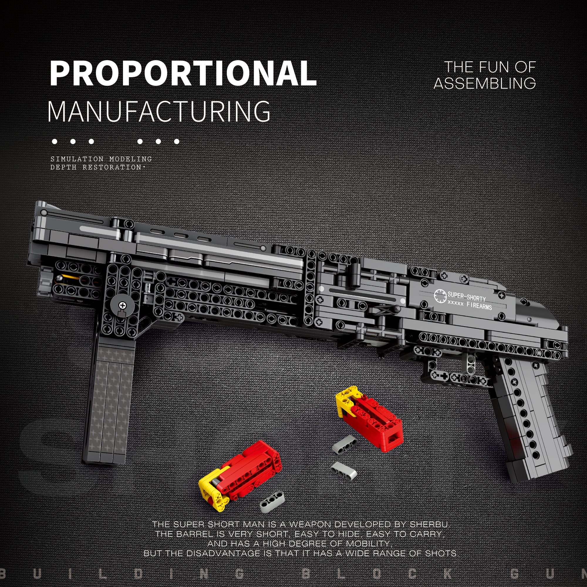 Ferventoys Super Shorty Sniper Rifle Toy Bricks Safe toys for 18+